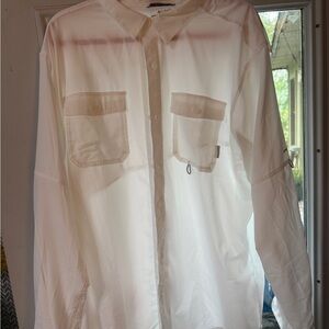 Columbia sportswear Company White Fishing Shirt XL